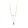 14 Karat Gold Plated Labradorite Double Strand Bar Necklace