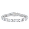 Oversized Oval Cubic Zirconia Rhodium Tennis Bracelet